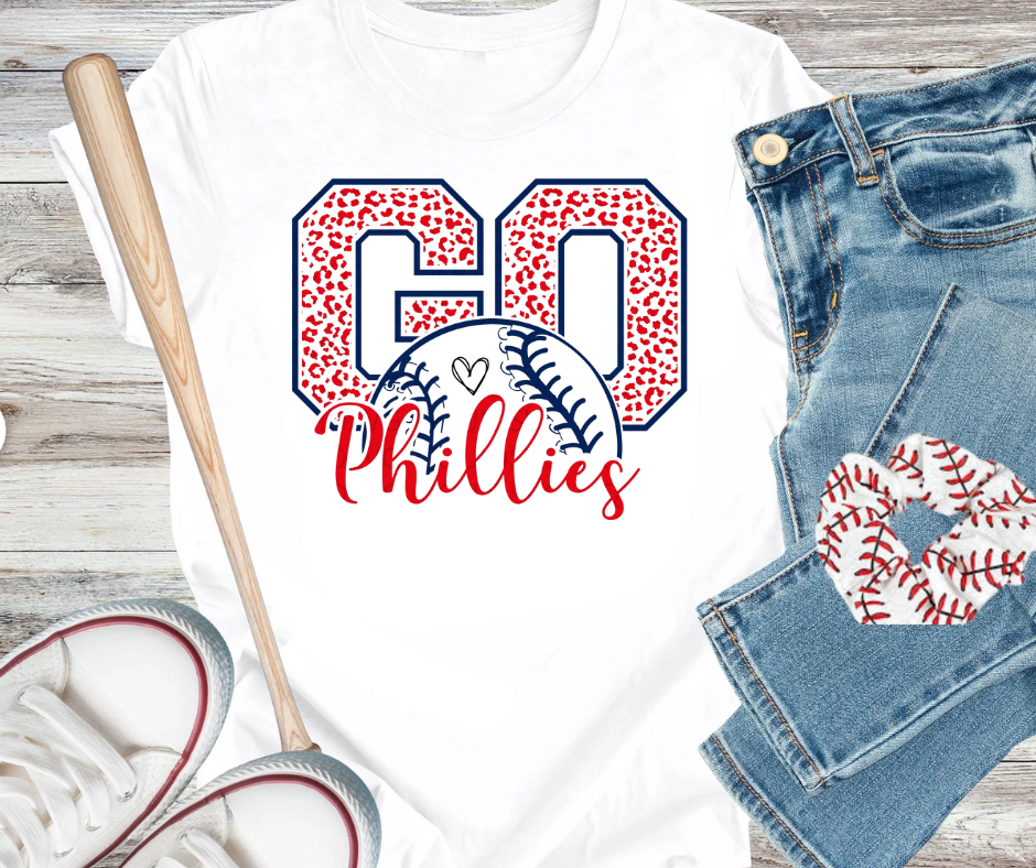 Go Phillies Leopard Letter Graphic Tee
