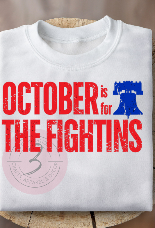 October is For the Fightins Distressed Graphic Tee