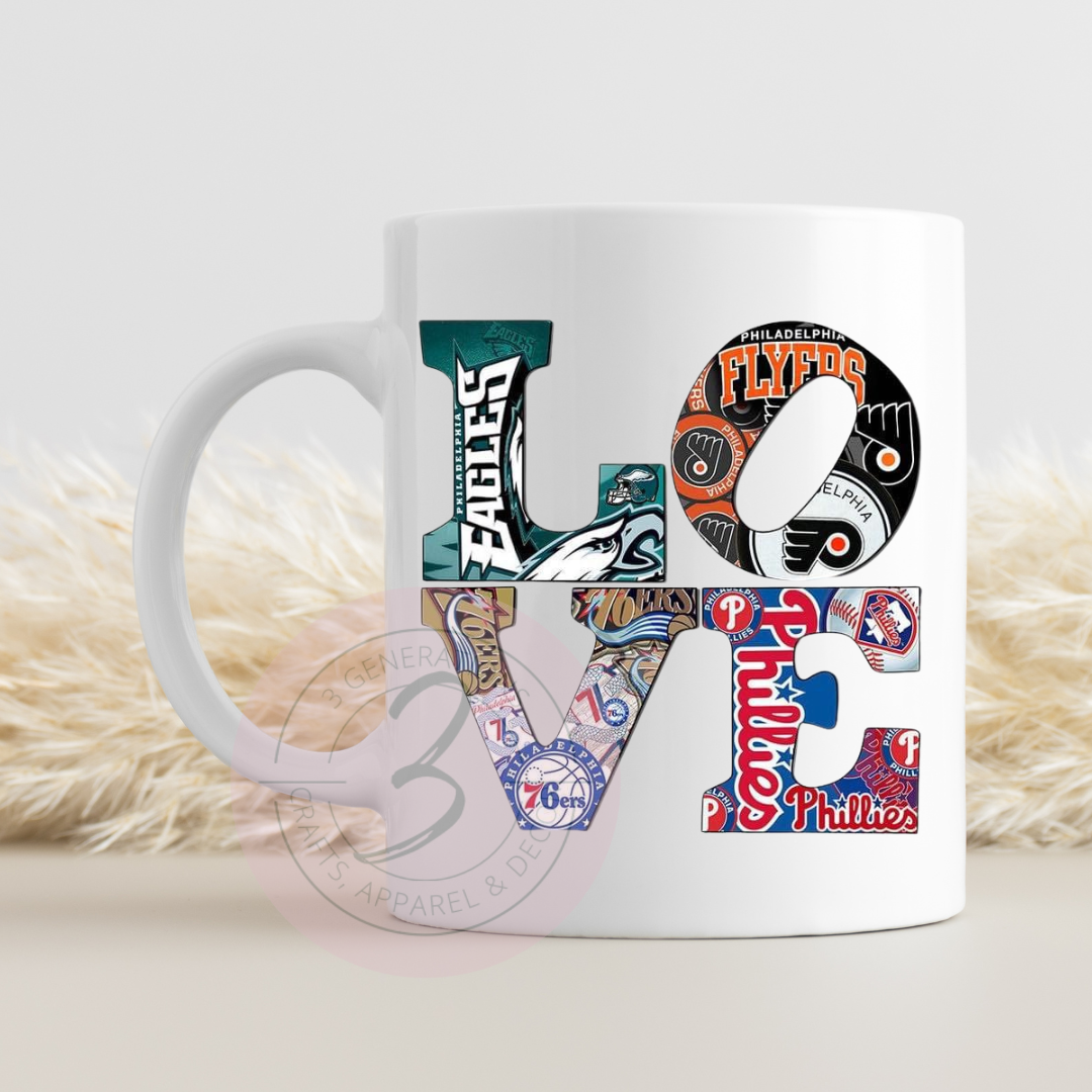 15 oz Philly Teams Love Mug