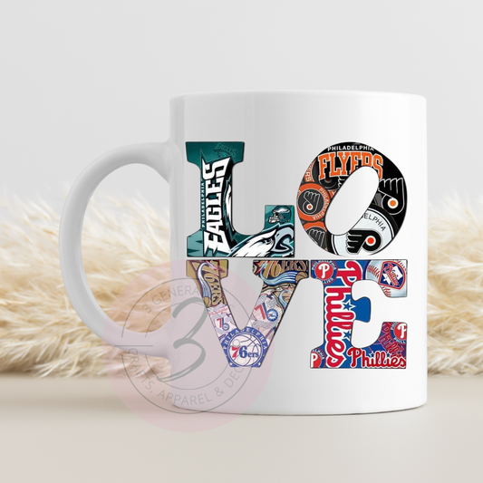 15 oz Philly Teams Love Mug