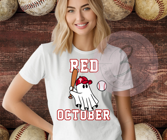 Red October Ghost batting Graphic Tee