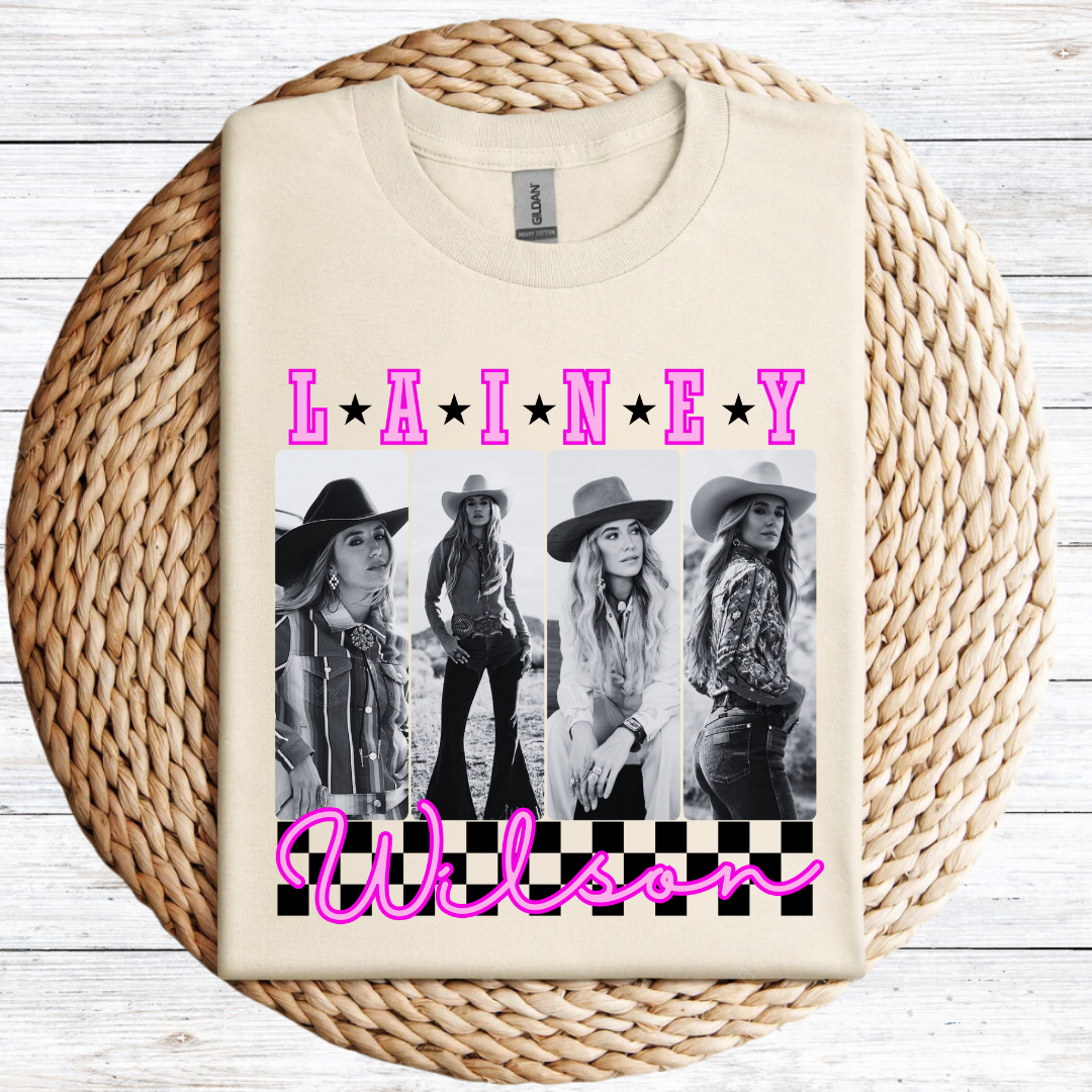 Lainey Wilson Neion Checkered Graphic Tee