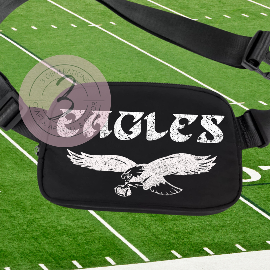 Vintage Eagles White Logo Adjustable Belt Bag