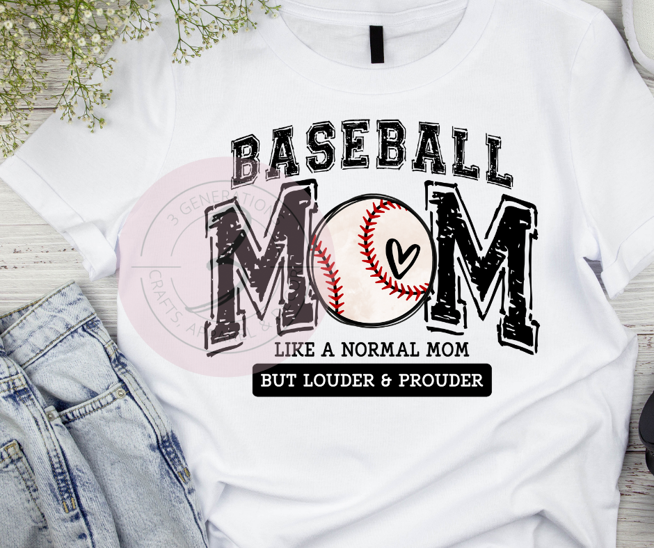 Baseball Mom Like a Normal Mom but Louder Graphic Tee