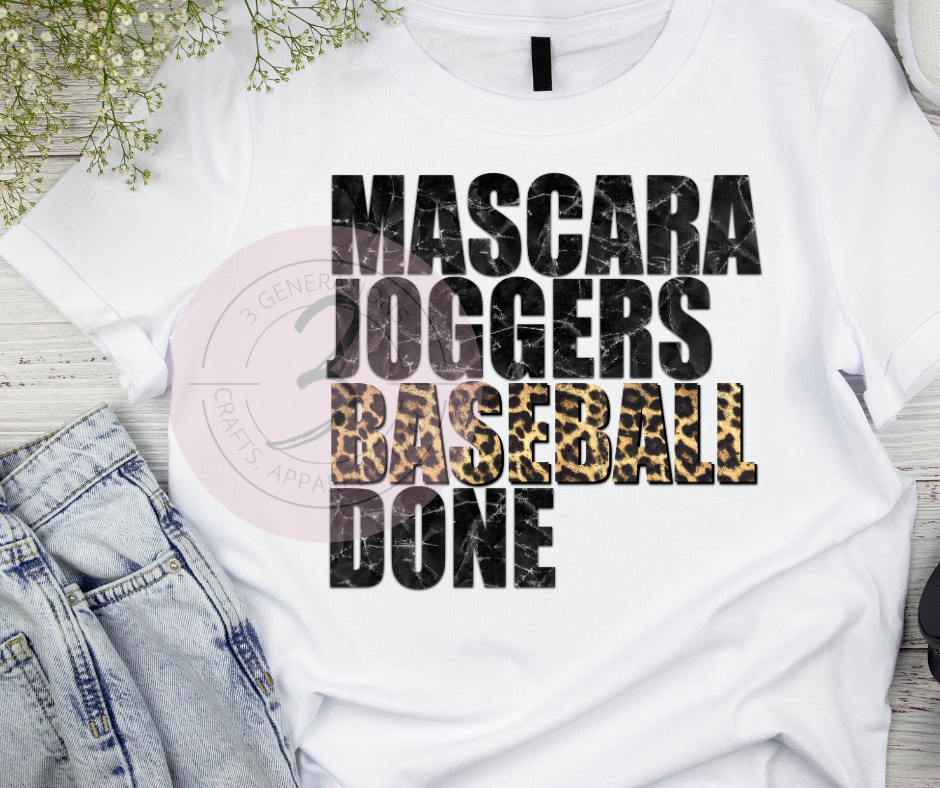 Mascara Joggers Baseball Done Graphic Tee