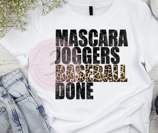 Mascara Joggers Baseball Done Graphic Tee