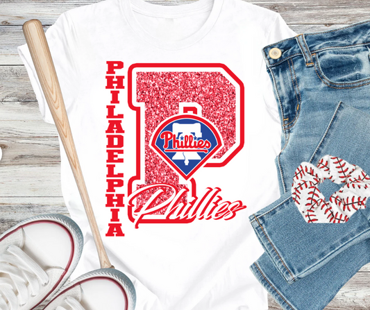 Faux Sparkly P Graphic Tee