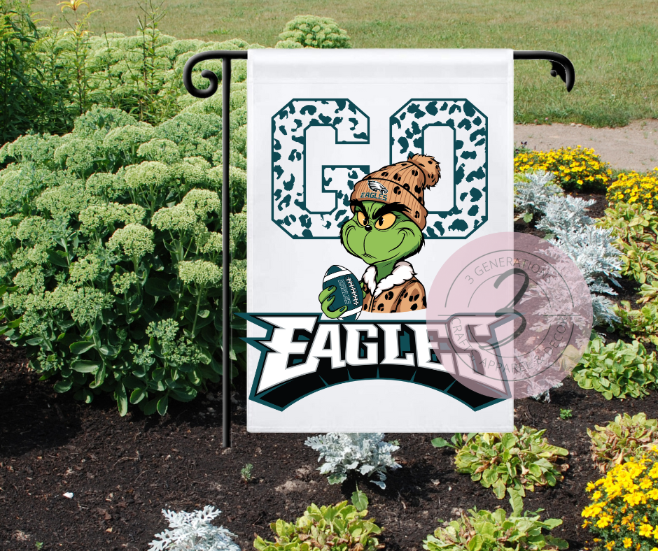 Go Eagles Grinch Garden Flag