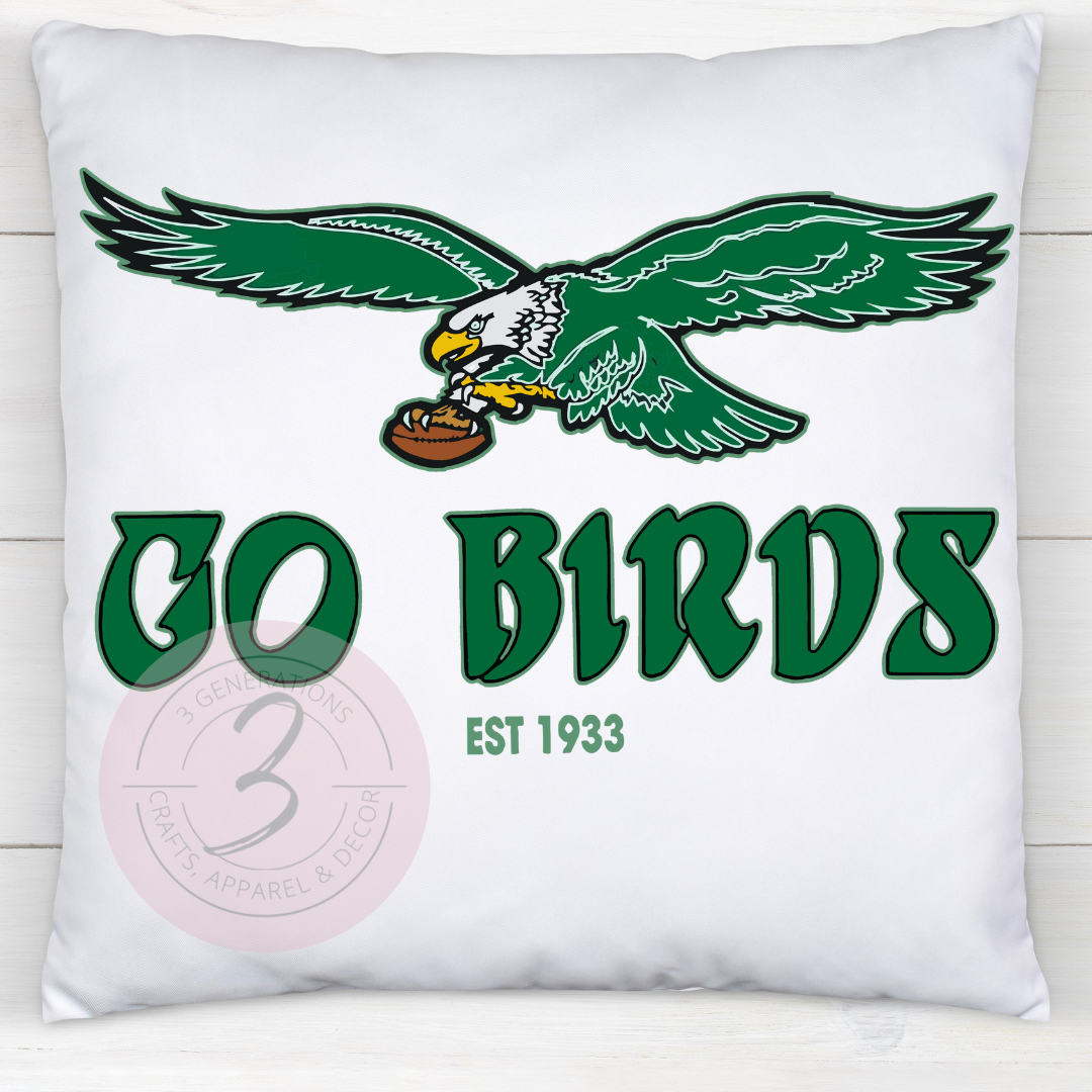 Vintage Go Birds 14 by 14 inch pillow