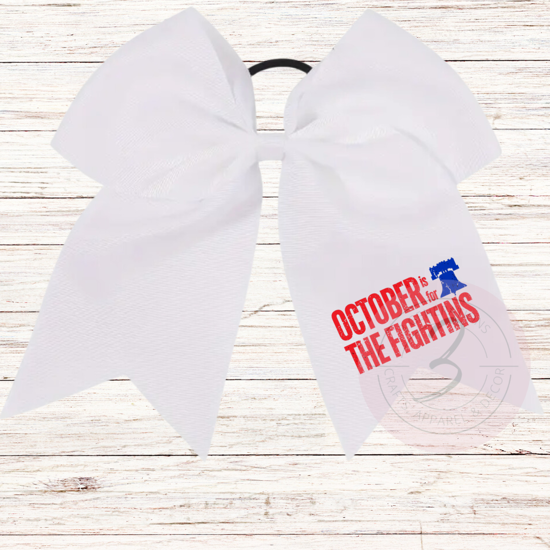 October is for the Fightins Ponytail Bow