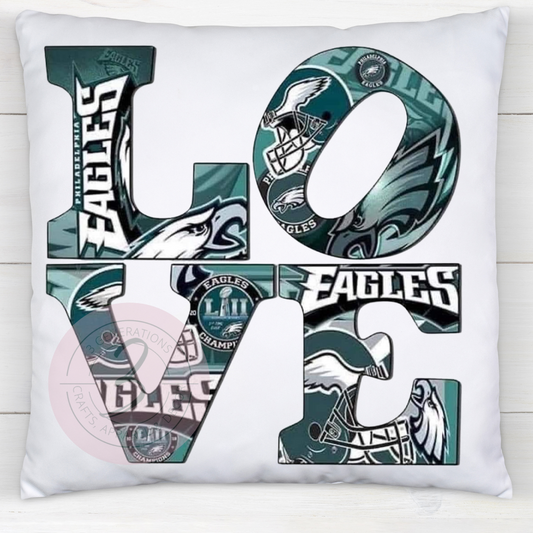 Eagles Love 14 by 14 inch pillow