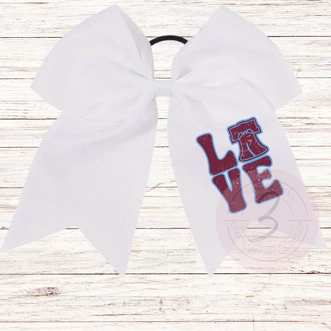 Liberty bell Love Ponytail Bow