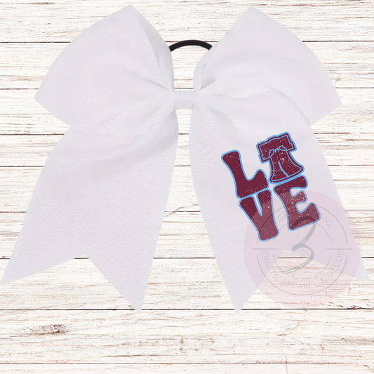Liberty bell Love Ponytail Bow