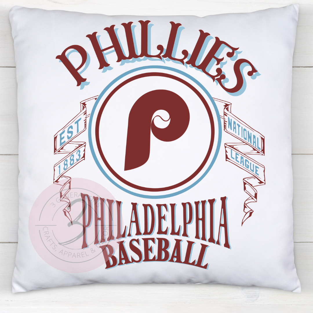 Vintage Phillies 14 by 14 inch pillow