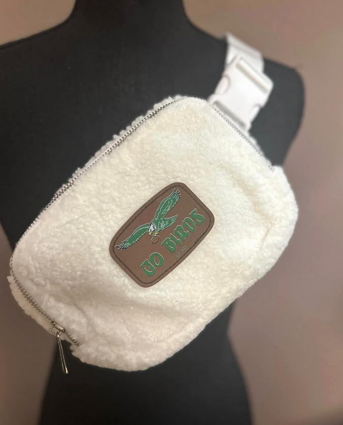 Go Birds Fleece Belt Bag with Leatherette Patch