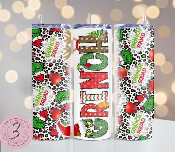 Grinch Letters Tumbler