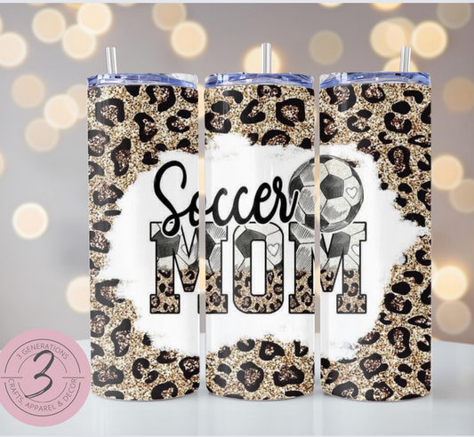 soccer mom leopard Tumbler