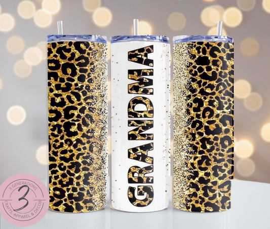 Granmom Leopard Tumbler
