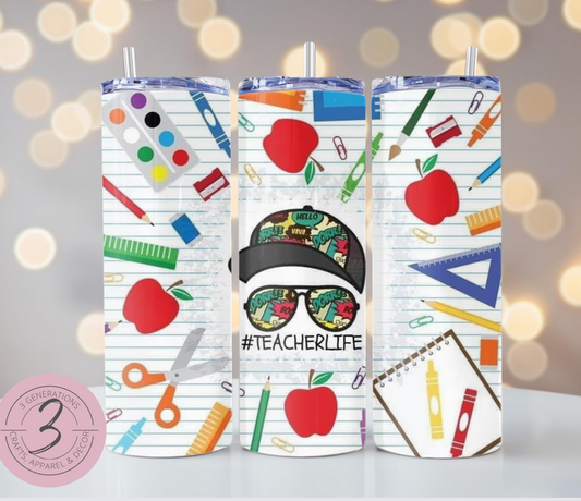 teacher life boy tumbler