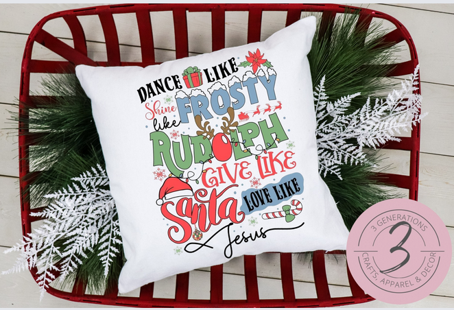 Dance like Frosty 14 by 14 inch pillow