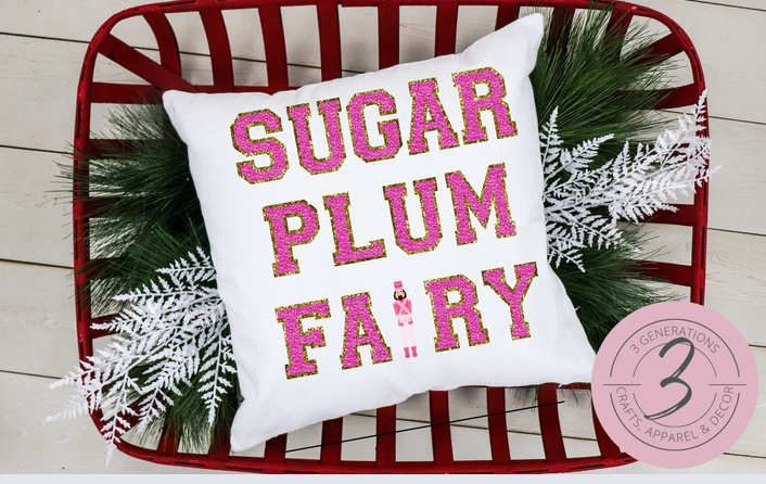 Sugar Plum Fairy 14 by 14 inch pillow