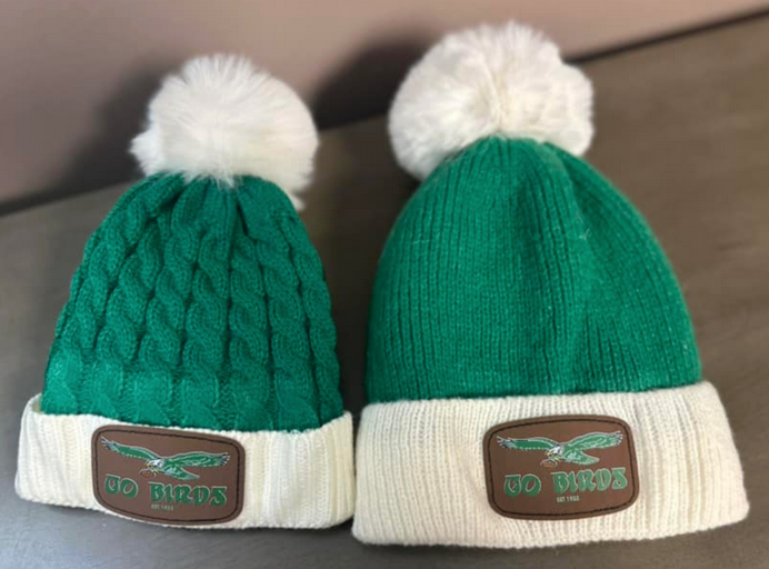 Kelly Green/White Go Birds Beanie