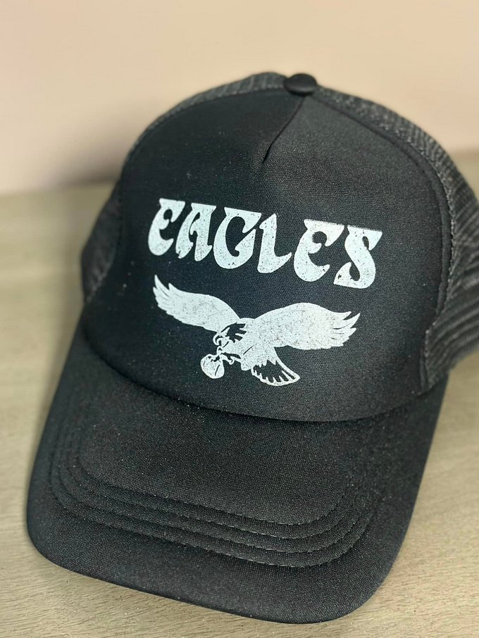 Distressed White Eagles Trucker Hat