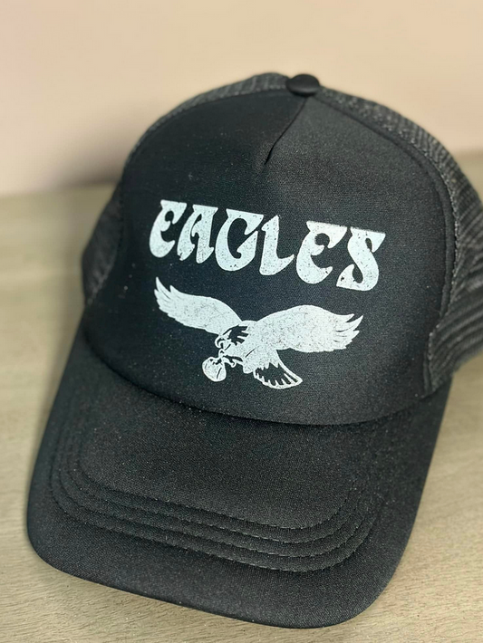Distressed White Eagles Trucker Hat