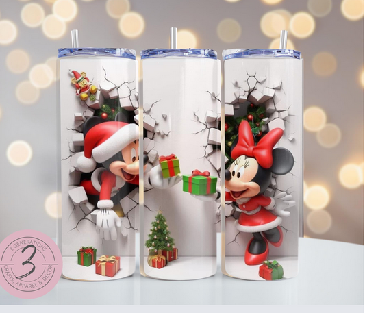 Minnie/Mickey Bust Out Christmas Tumbler