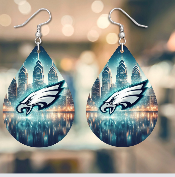 Eagles Skyline Tear Drop Earrings