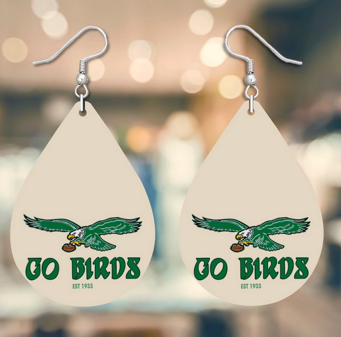 Vintage Birds Tear Drop Earrings