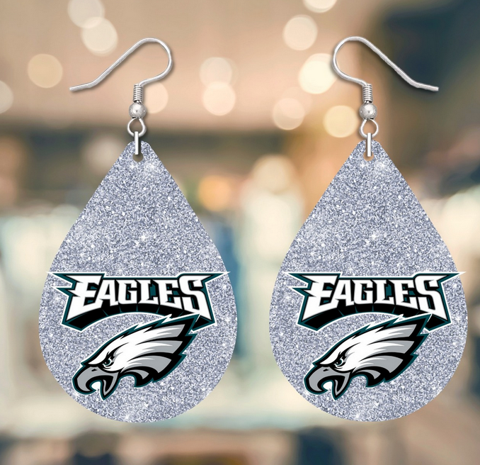 Sparkly Eagles Tear Drop Earrings