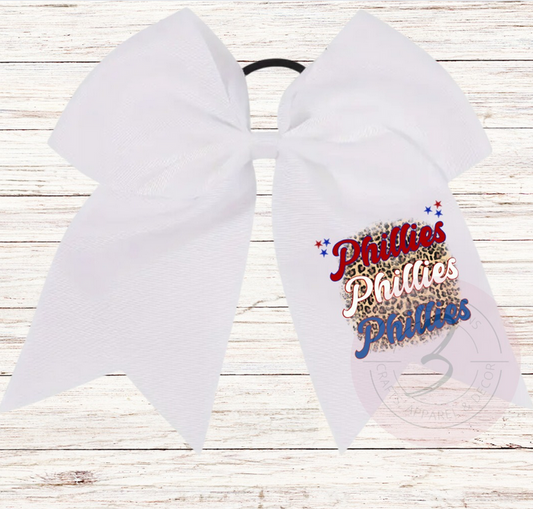 Phillies Leopard Ponytail Bow