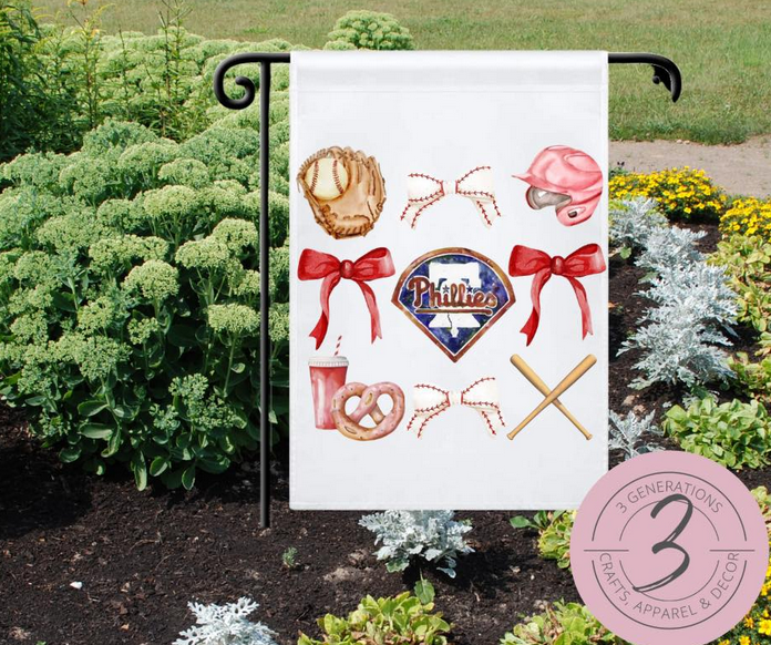 Phillies Red Coquette Garden Flag