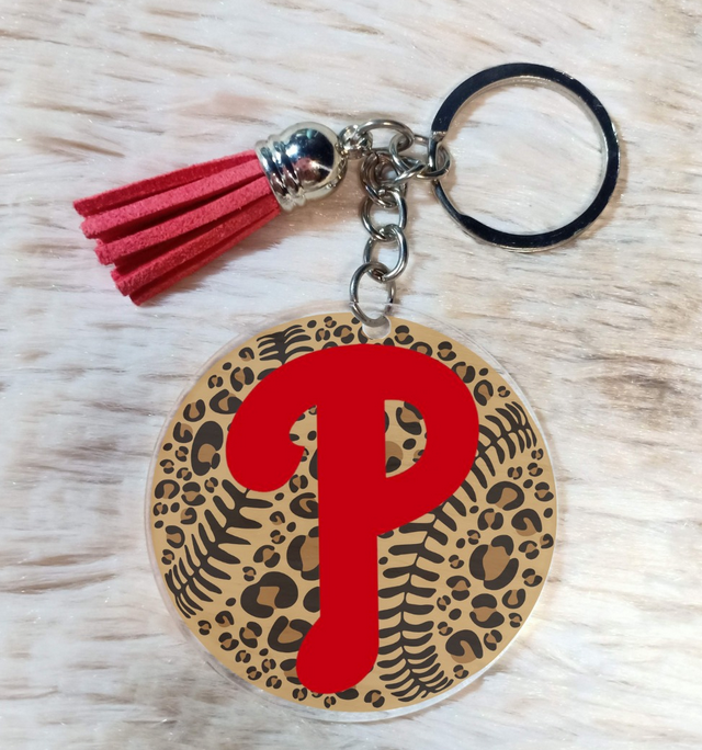 Leopard Ball with Phillies Logo 2" keychain