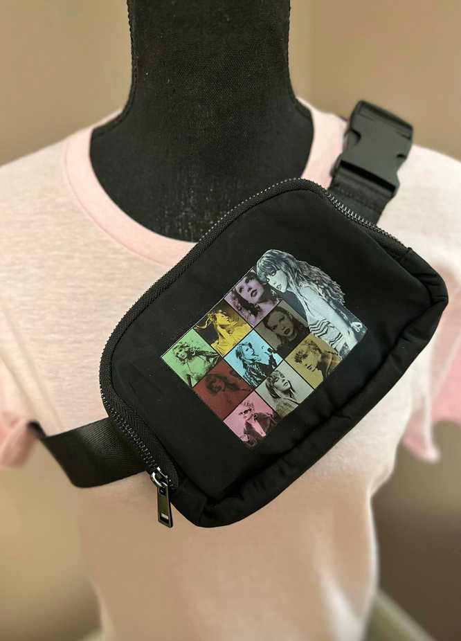 The Eras Tour Black Adjustable Belt Bag