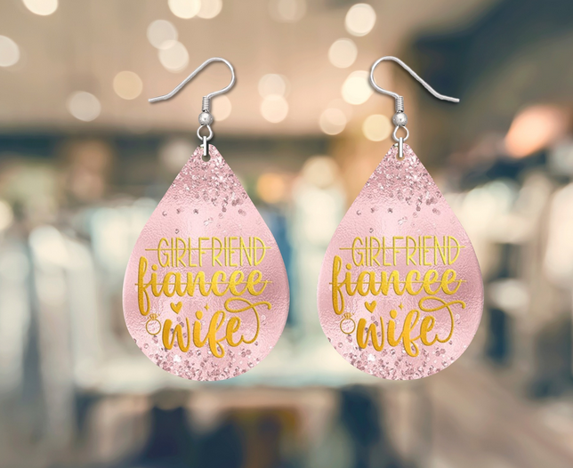 Bride/bridal party pink Drop Earrings