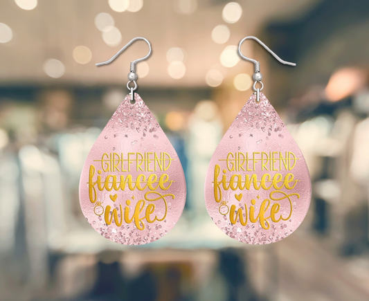 Bride/bridal party pink Drop Earrings
