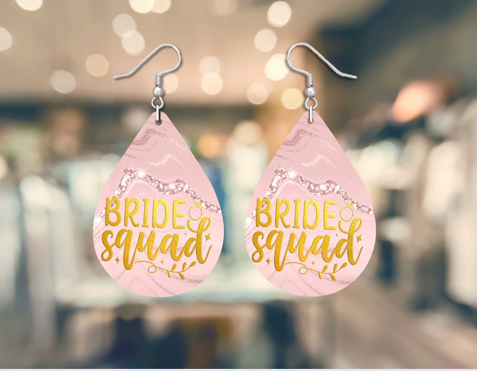 Bride/bridal party pink Drop Earrings