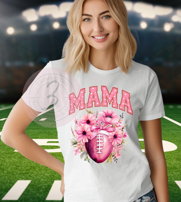 Football Floral Mama Graphic Tee