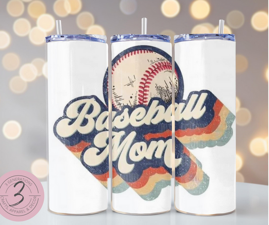 Baseball Mom Retro Tumbler