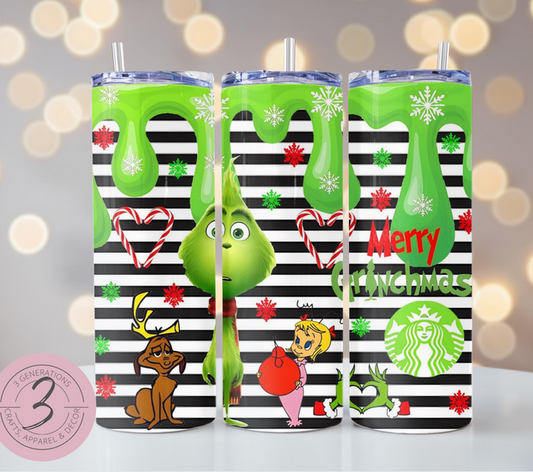 Grinch Striped Tumbler