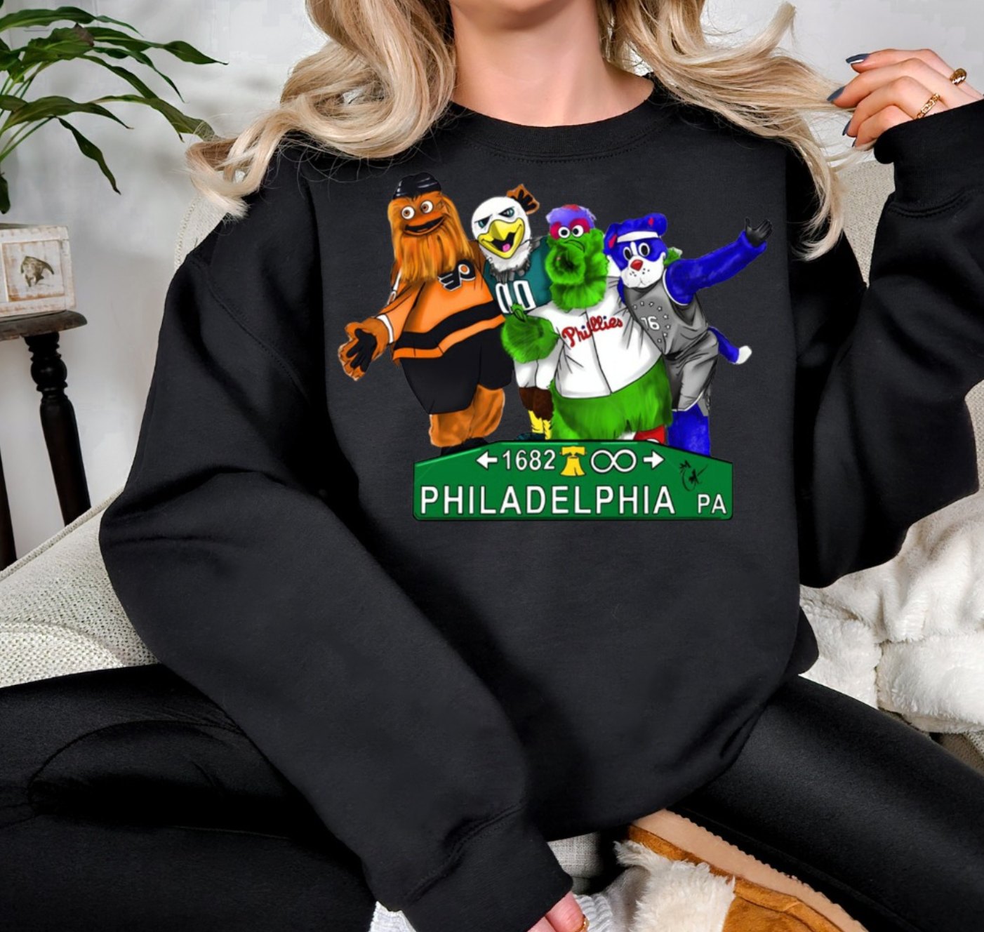 Philly Mascot Street Sign Crew Neck