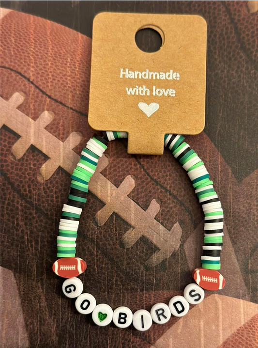 Go Birds Clay Bead Bracelet