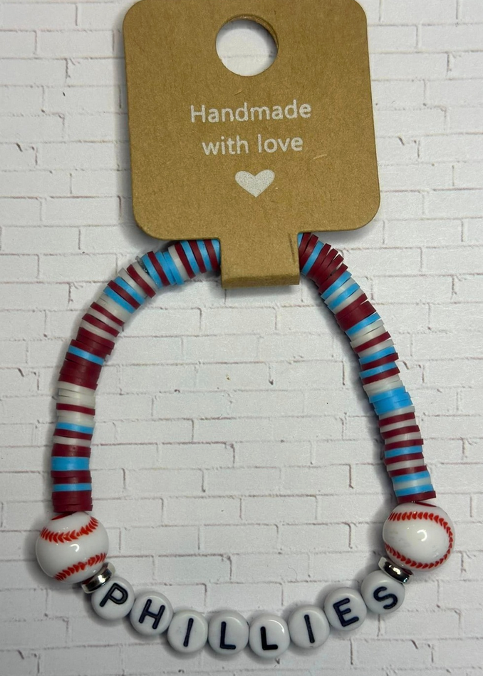 Phillies Powder Blue Clay Bead Bracelet