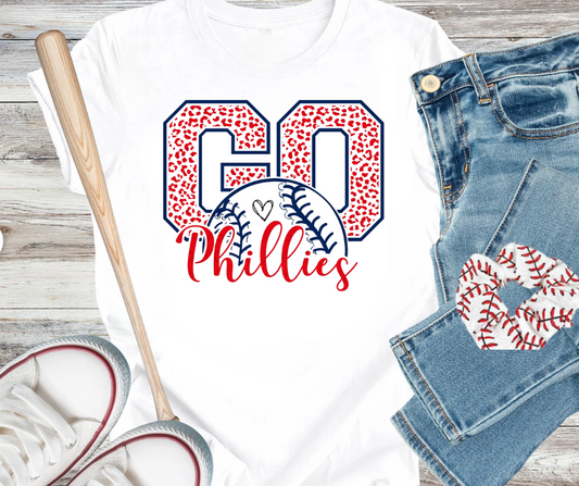 Go Phillies Leopard Letter Graphic Tee