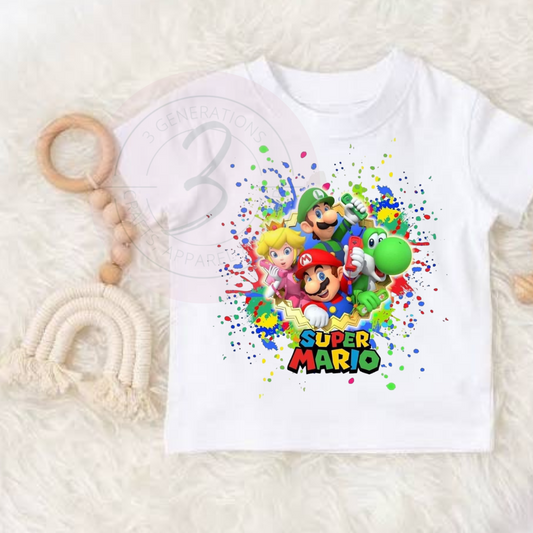 Super Mario Birthday graphic tee