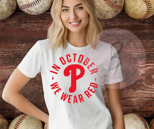 In October we wear red cirlce Graphic Tee