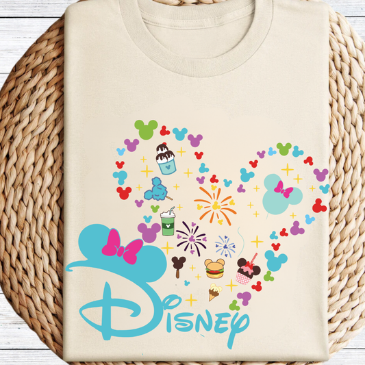 Disney Colorful Snacks Graphic Tee