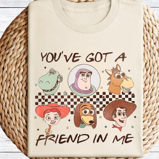 Vintage You've Got a Friend in Me Checkered Graphic Tee